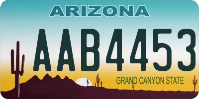 AZ license plate AAB4453
