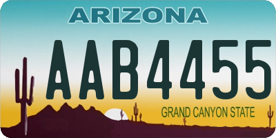 AZ license plate AAB4455