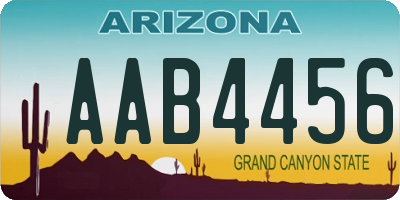 AZ license plate AAB4456