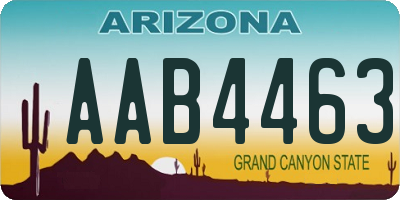 AZ license plate AAB4463