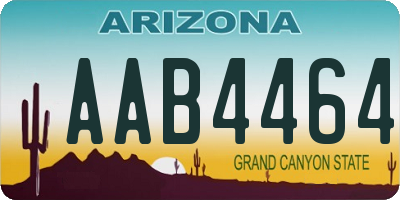 AZ license plate AAB4464
