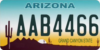 AZ license plate AAB4466
