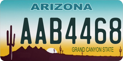 AZ license plate AAB4468