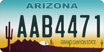 AZ license plate AAB4471