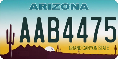 AZ license plate AAB4475