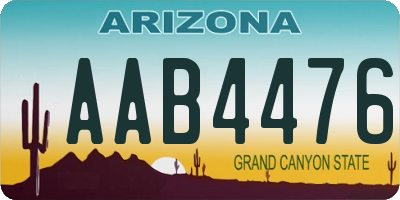 AZ license plate AAB4476