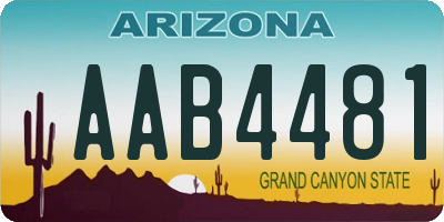 AZ license plate AAB4481