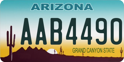 AZ license plate AAB4490