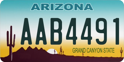 AZ license plate AAB4491