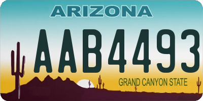 AZ license plate AAB4493