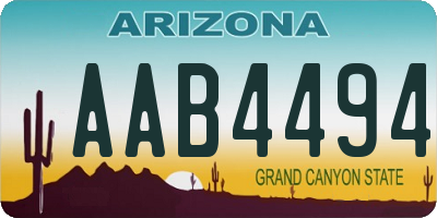 AZ license plate AAB4494