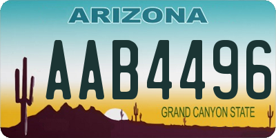 AZ license plate AAB4496