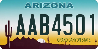 AZ license plate AAB4501