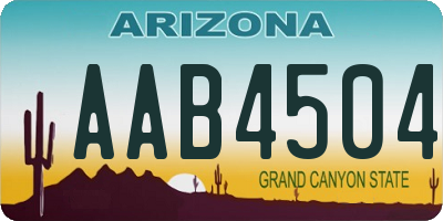 AZ license plate AAB4504