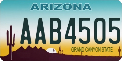 AZ license plate AAB4505