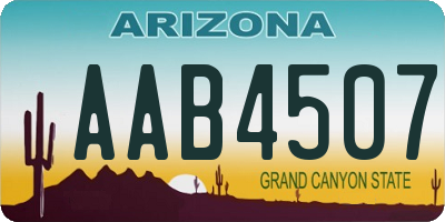 AZ license plate AAB4507