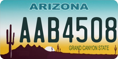 AZ license plate AAB4508