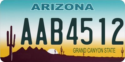AZ license plate AAB4512