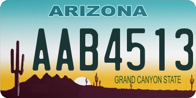 AZ license plate AAB4513