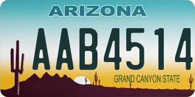 AZ license plate AAB4514
