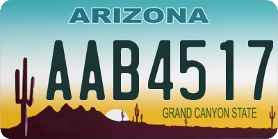 AZ license plate AAB4517