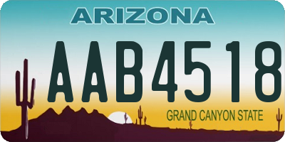AZ license plate AAB4518