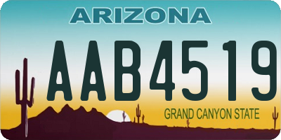 AZ license plate AAB4519