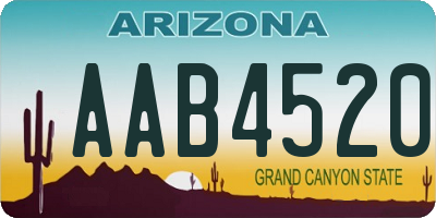 AZ license plate AAB4520
