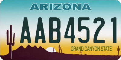 AZ license plate AAB4521