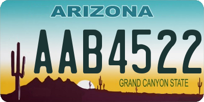 AZ license plate AAB4522