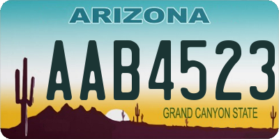 AZ license plate AAB4523