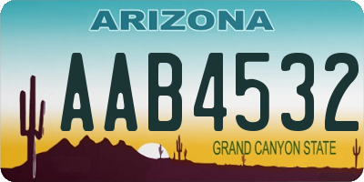 AZ license plate AAB4532