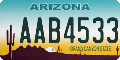 AZ license plate AAB4533