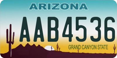 AZ license plate AAB4536