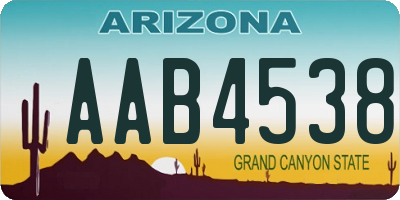 AZ license plate AAB4538