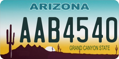 AZ license plate AAB4540