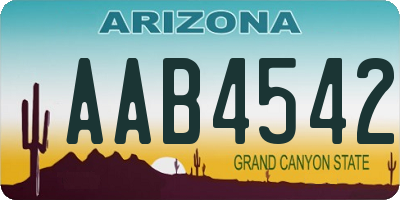 AZ license plate AAB4542