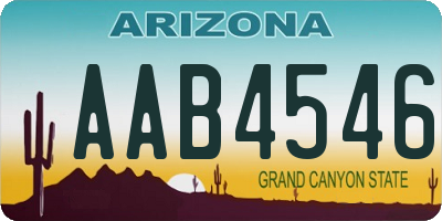 AZ license plate AAB4546