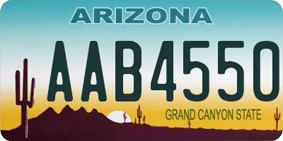 AZ license plate AAB4550
