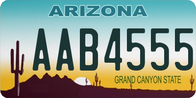 AZ license plate AAB4555