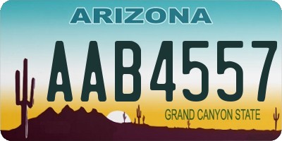 AZ license plate AAB4557