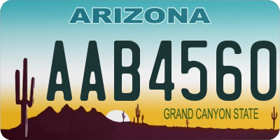 AZ license plate AAB4560