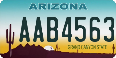AZ license plate AAB4563
