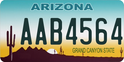 AZ license plate AAB4564