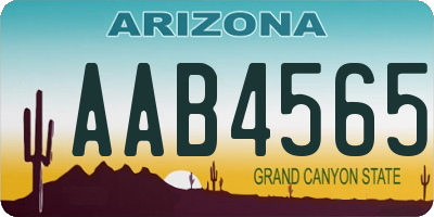 AZ license plate AAB4565