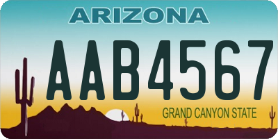 AZ license plate AAB4567