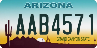 AZ license plate AAB4571