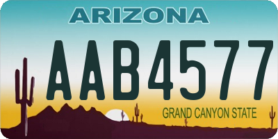 AZ license plate AAB4577