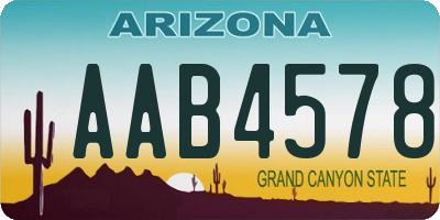 AZ license plate AAB4578