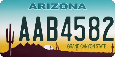 AZ license plate AAB4582